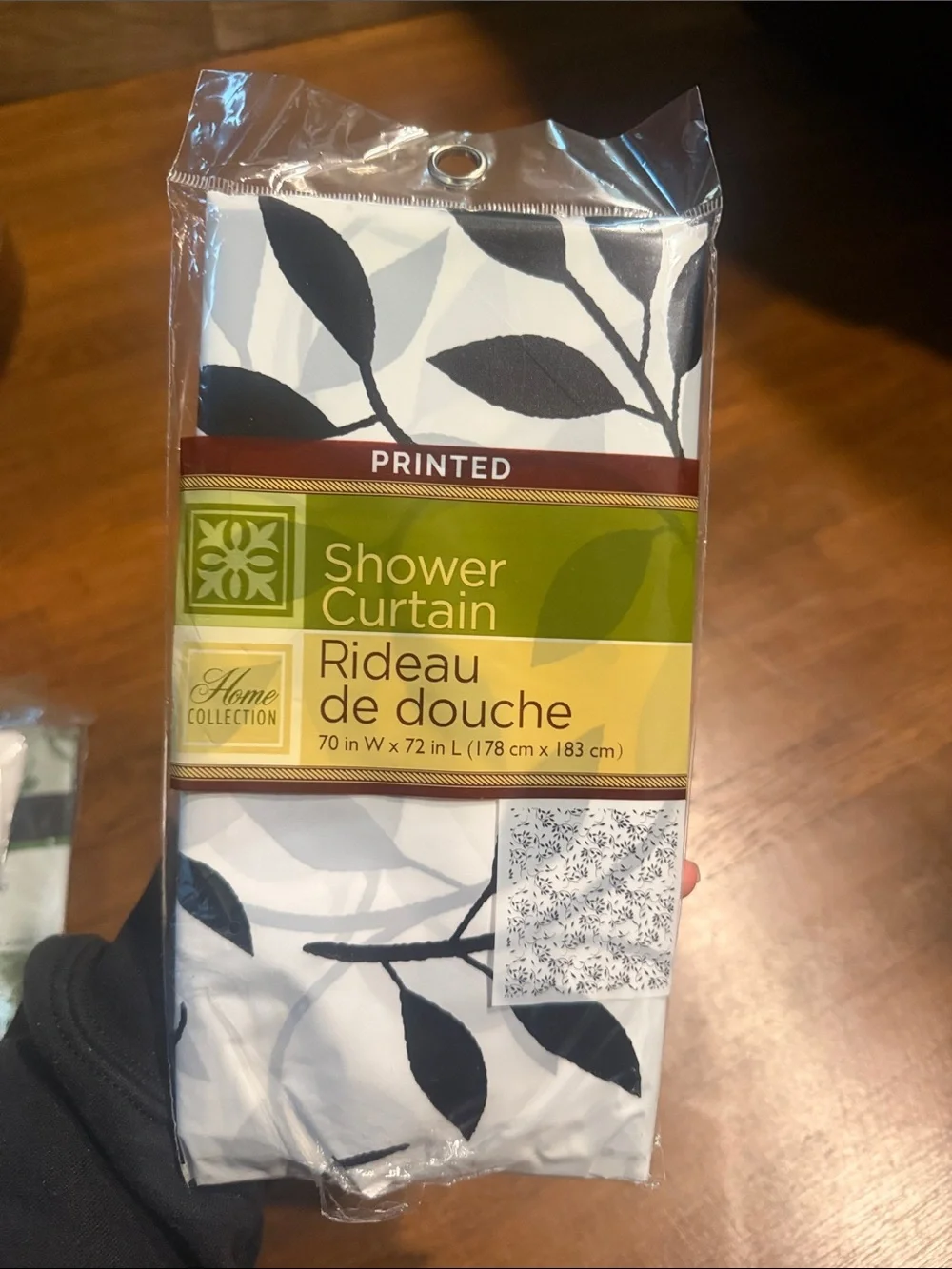 Home Collection Pack of Shower Curtains & Liner - Green White Black